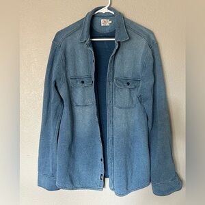 Faherty Men's Legend Long Sleeve Button Down Blue Textured Shirt Sz L
